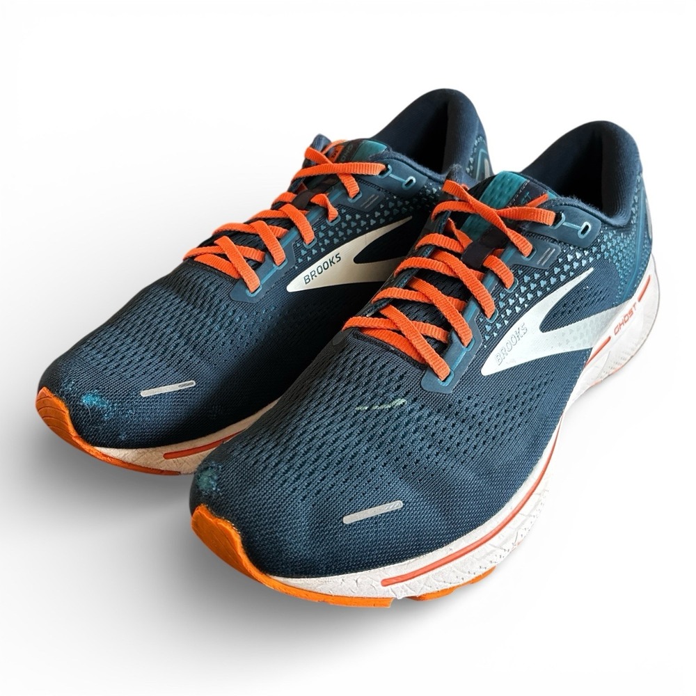 Brooks Ghost 14 Running Shoes, Orange/Blue, Men's Size 14 - Picture 3 of 9